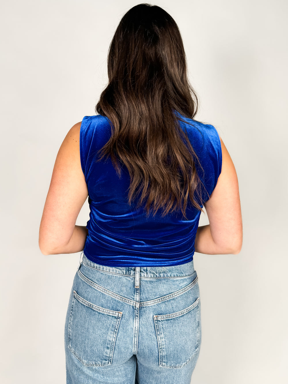 On Repeat Ruched Side Velvet Tank