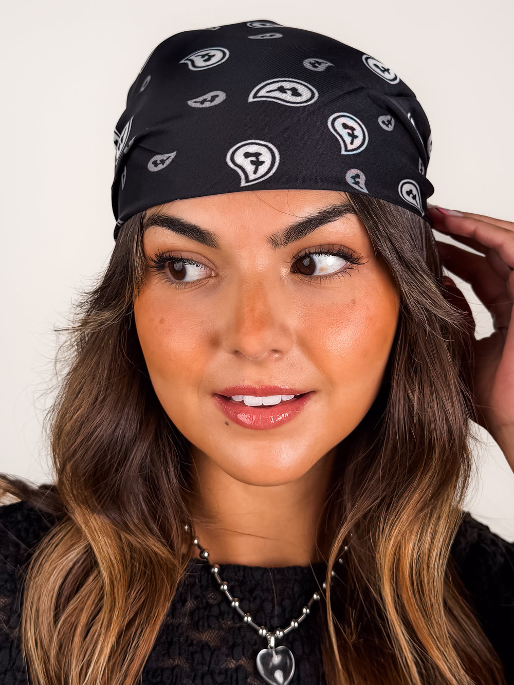 Bandana Paisley Print Satin Scarf