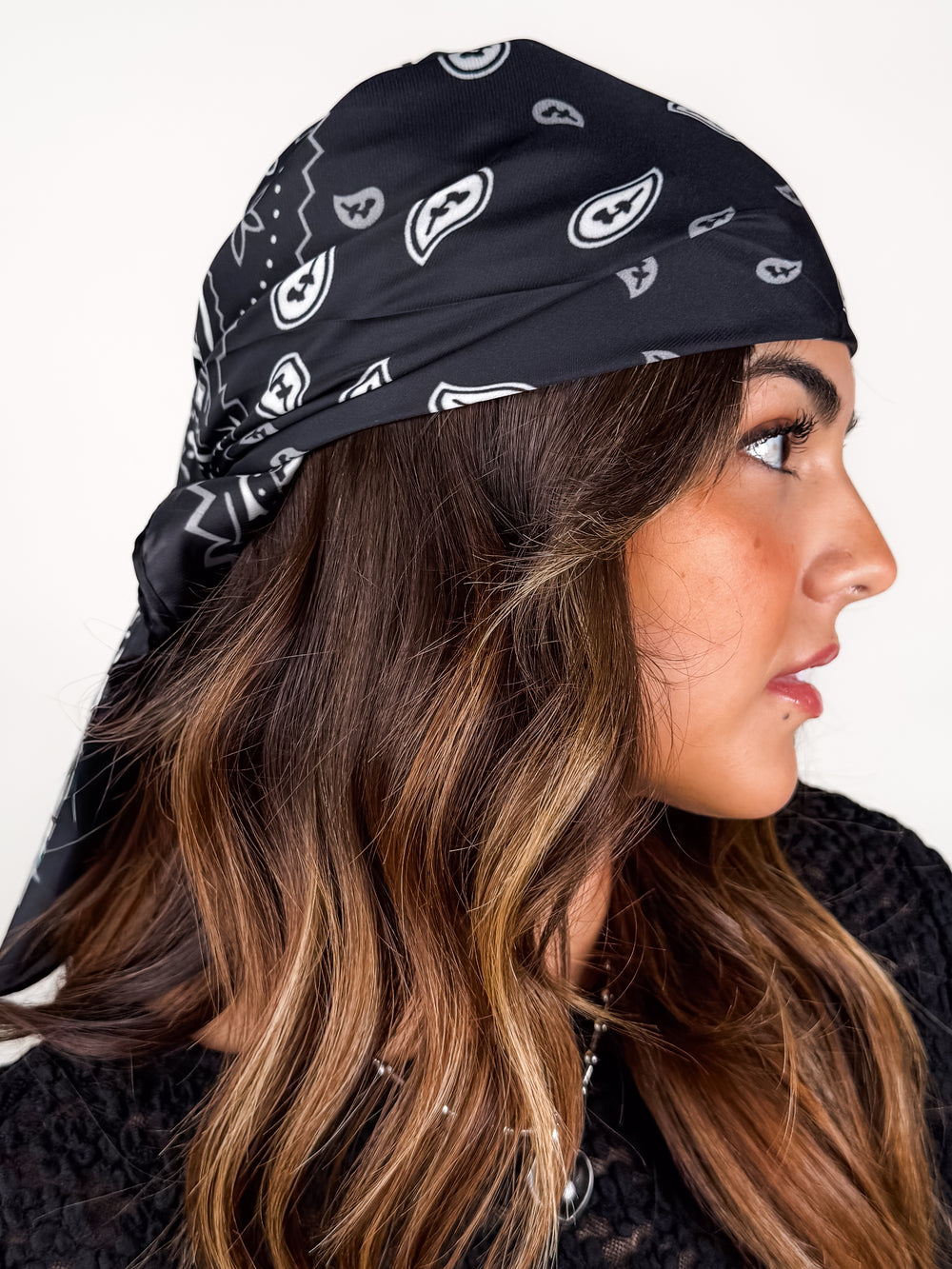 Bandana Paisley Print Satin Scarf