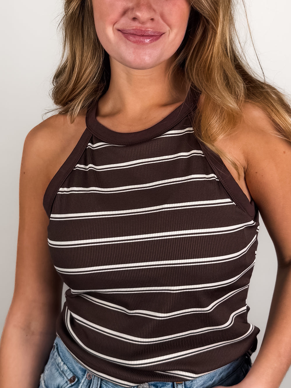 Looking Out At Emptiness Stripe Tank