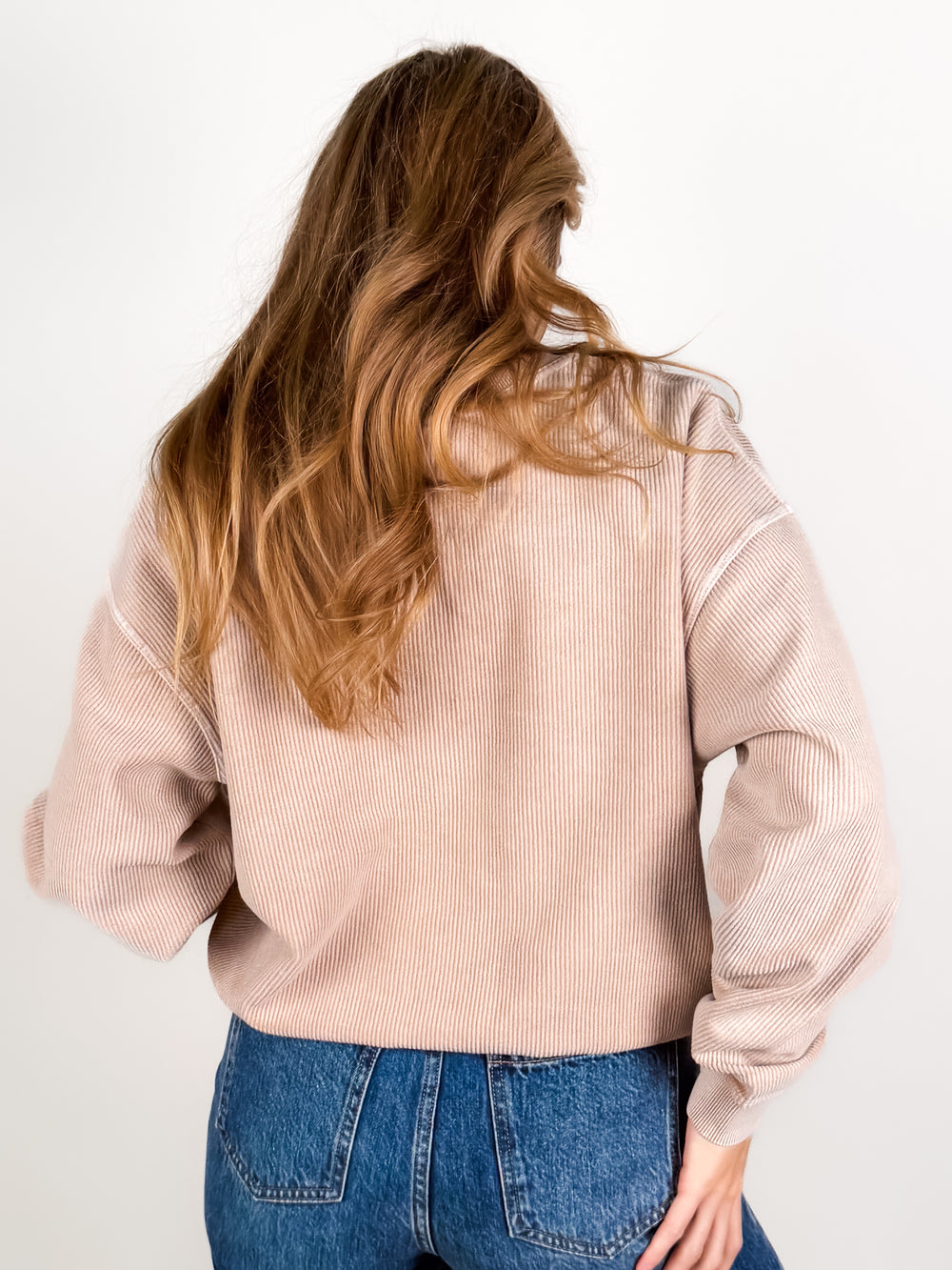 Rockin' Around Cropped Thermal Vintage Pullover