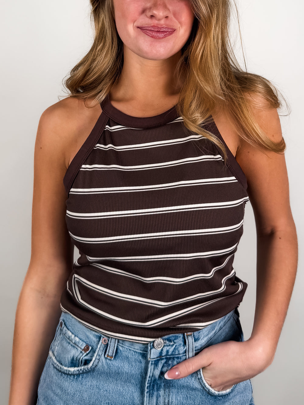 Looking Out At Emptiness Stripe Tank