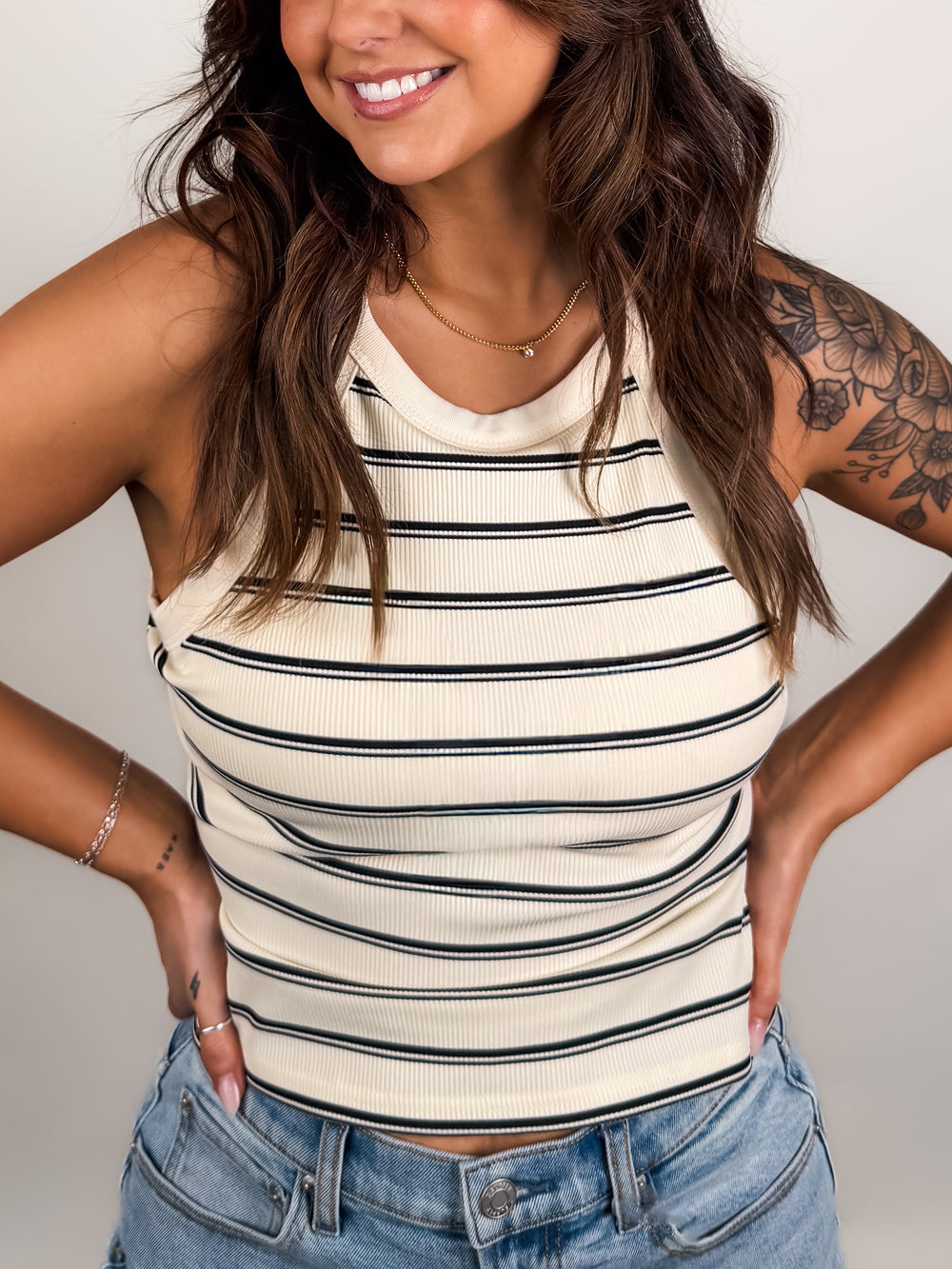 Looking Out At Emptiness Stripe Tank