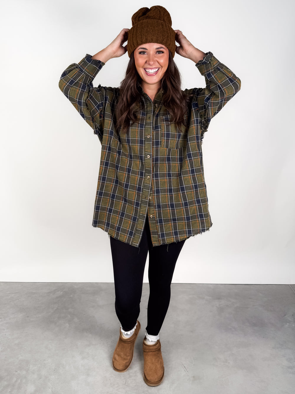Our Show Oversized Plaid Shirt