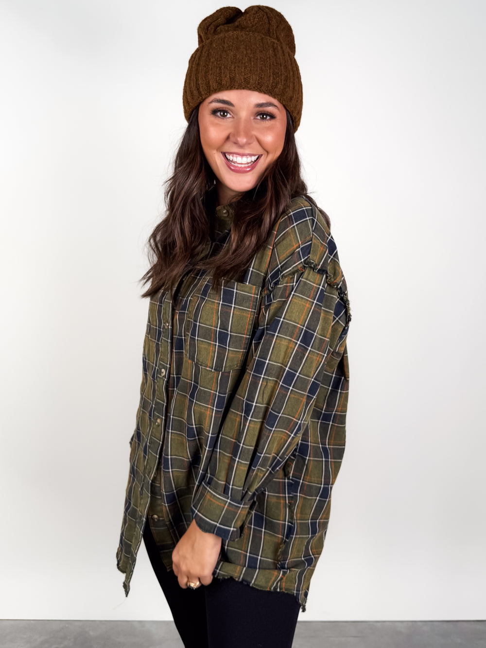 Our Show Oversized Plaid Shirt
