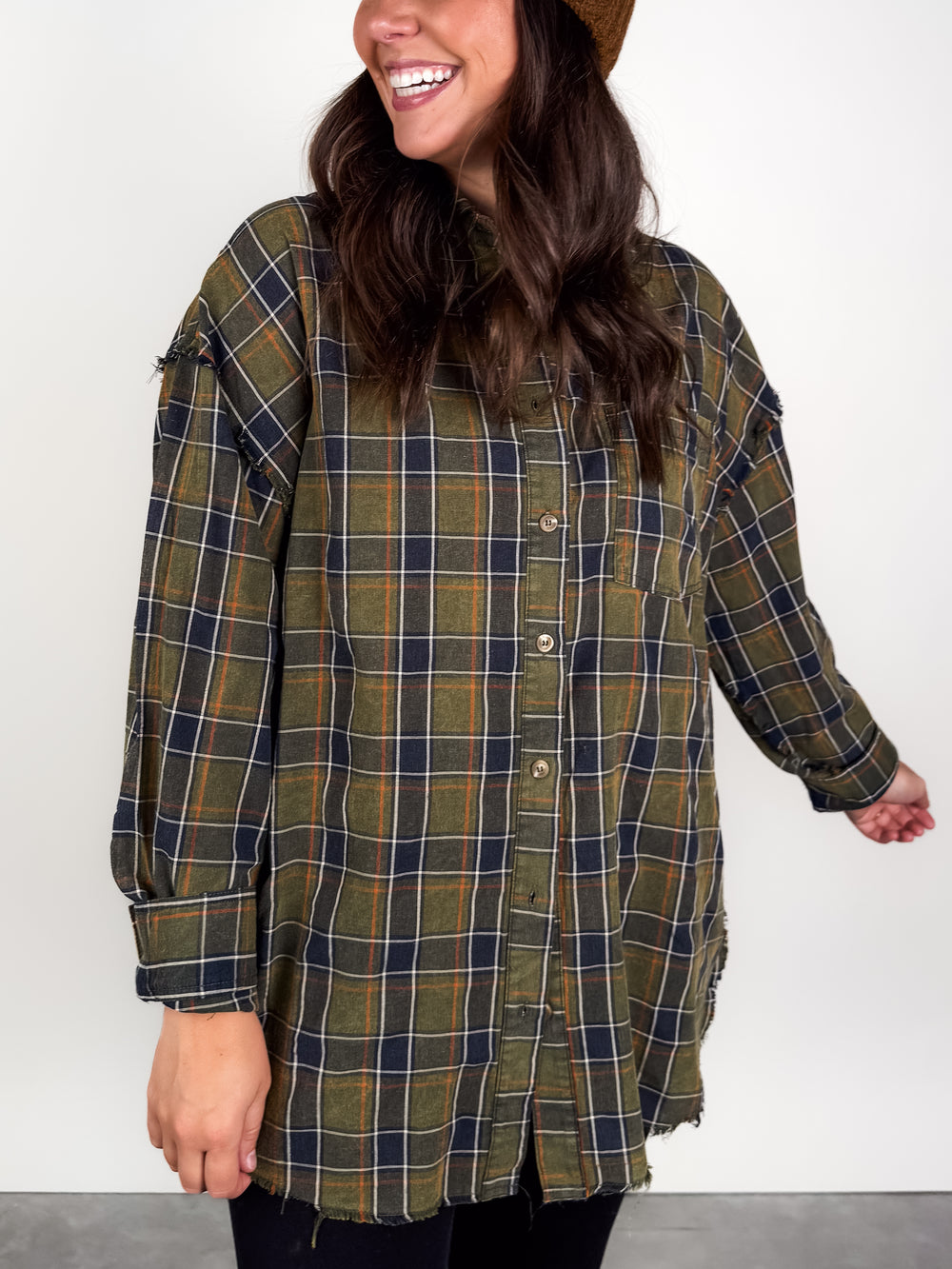 Our Show Oversized Plaid Shirt
