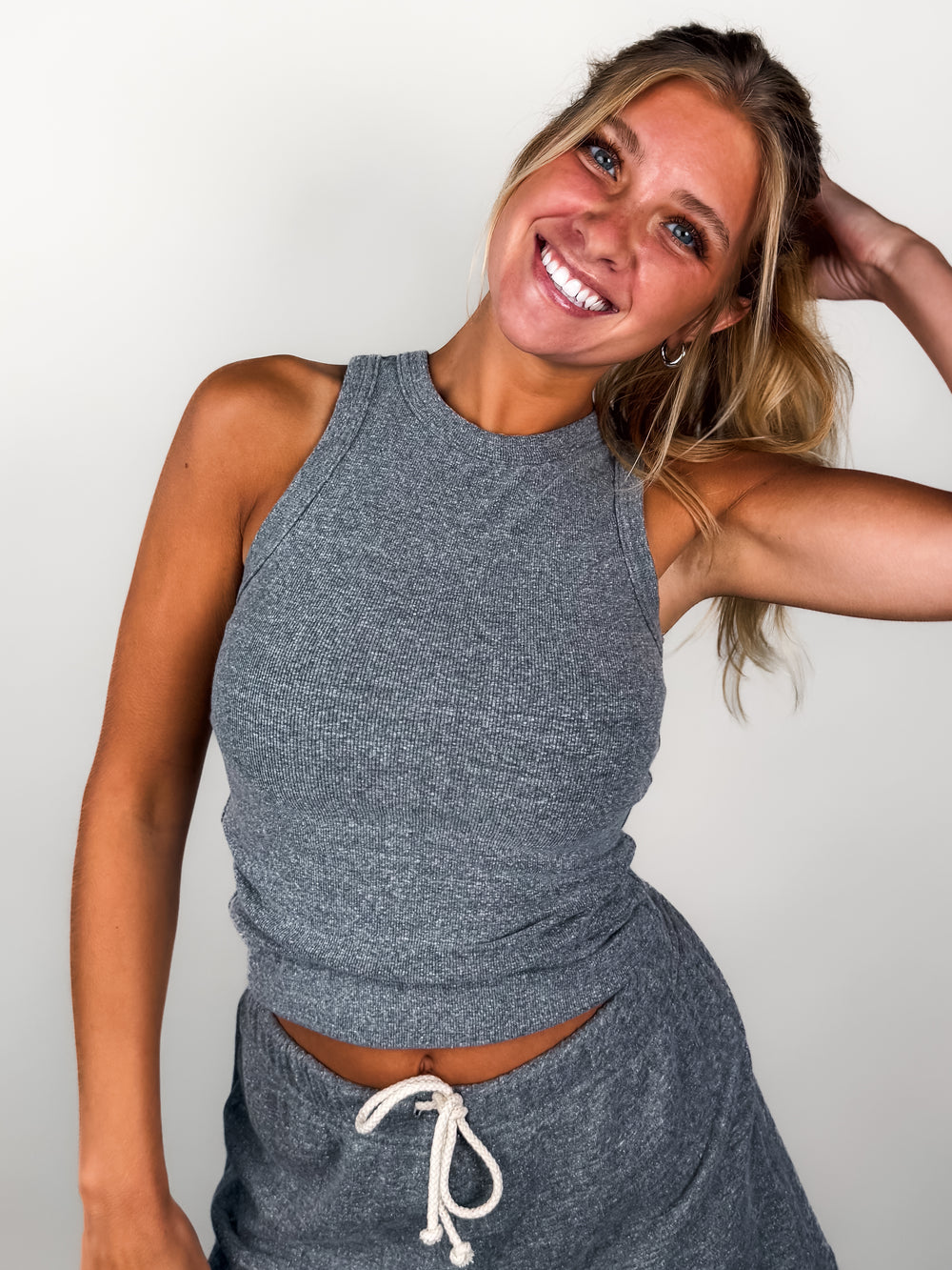 Daphne Structured Rib High Neck Tank