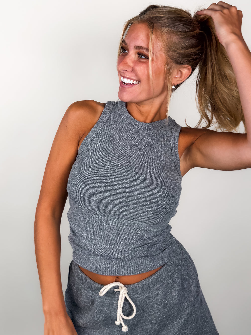 Daphne Structured Rib High Neck Tank