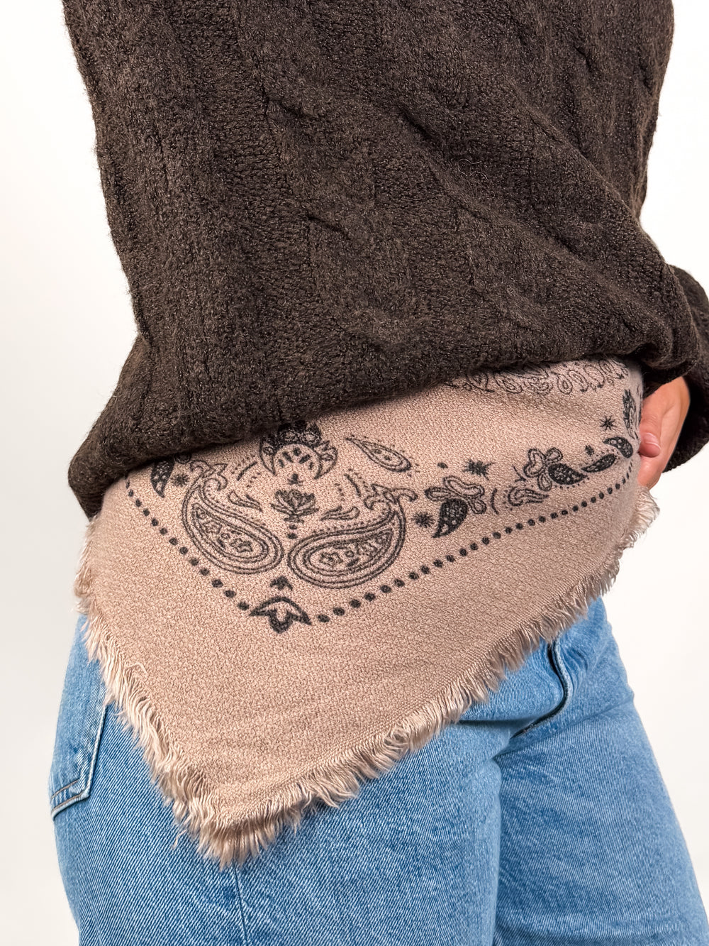 Small Square Bandana Print Scarf
