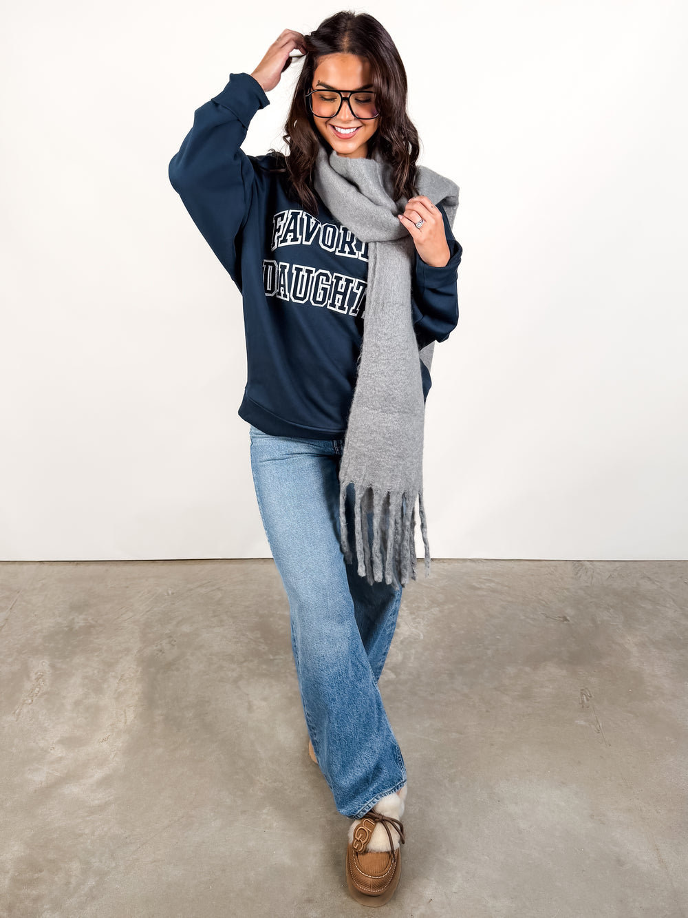Embroidery Collegiate Sweatshirt
