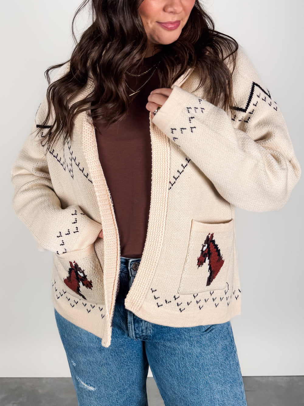On The Range Horse Knit Cardigan
