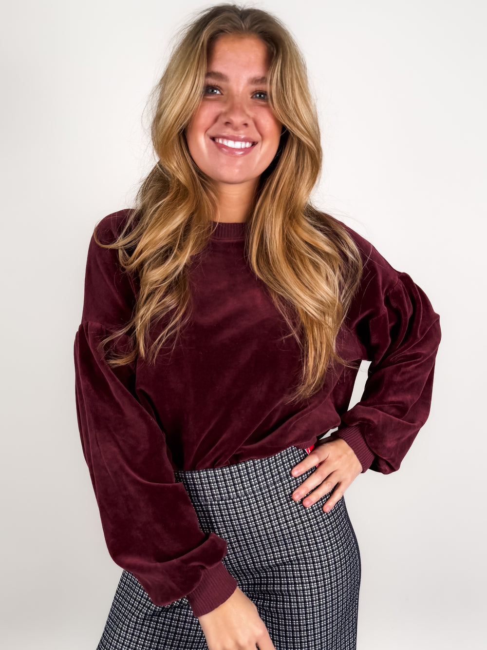 Jewel Velour Crew Sweatshirt