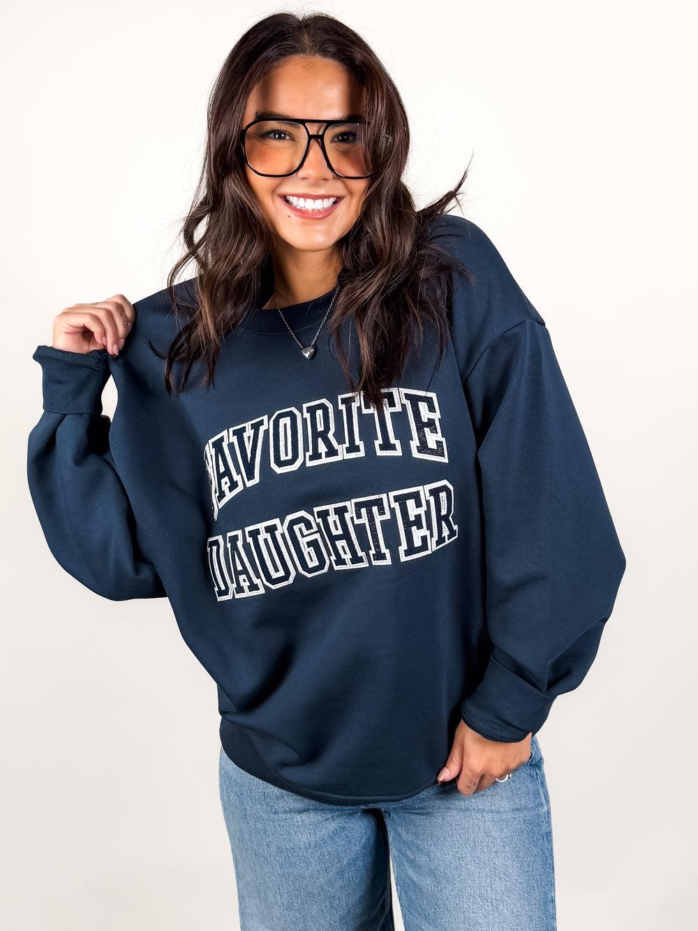 Embroidery Collegiate Sweatshirt