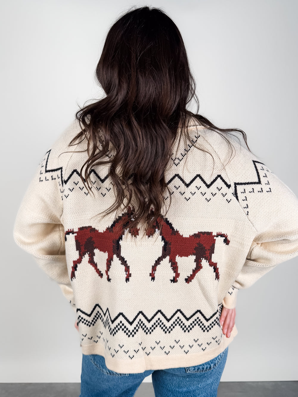 On The Range Horse Knit Cardigan