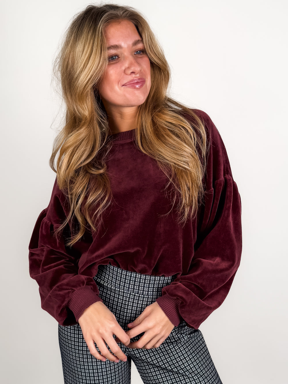Jewel Velour Crew Sweatshirt
