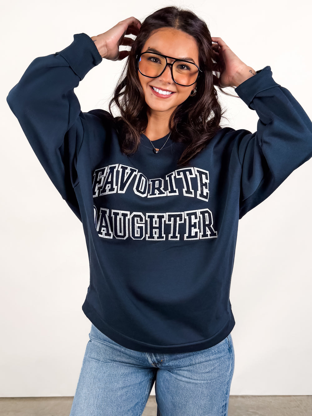 Embroidery Collegiate Sweatshirt