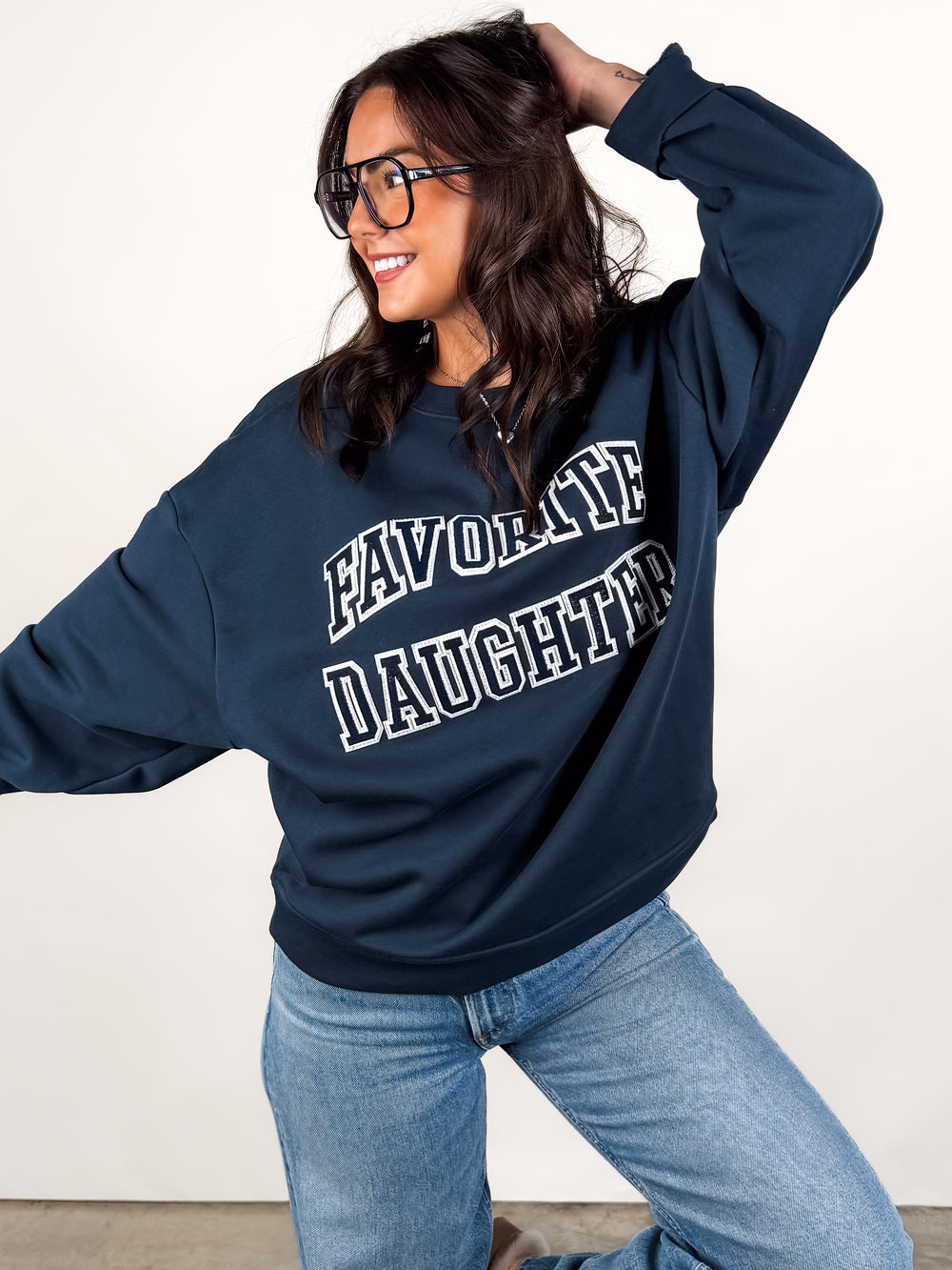 Embroidery Collegiate Sweatshirt