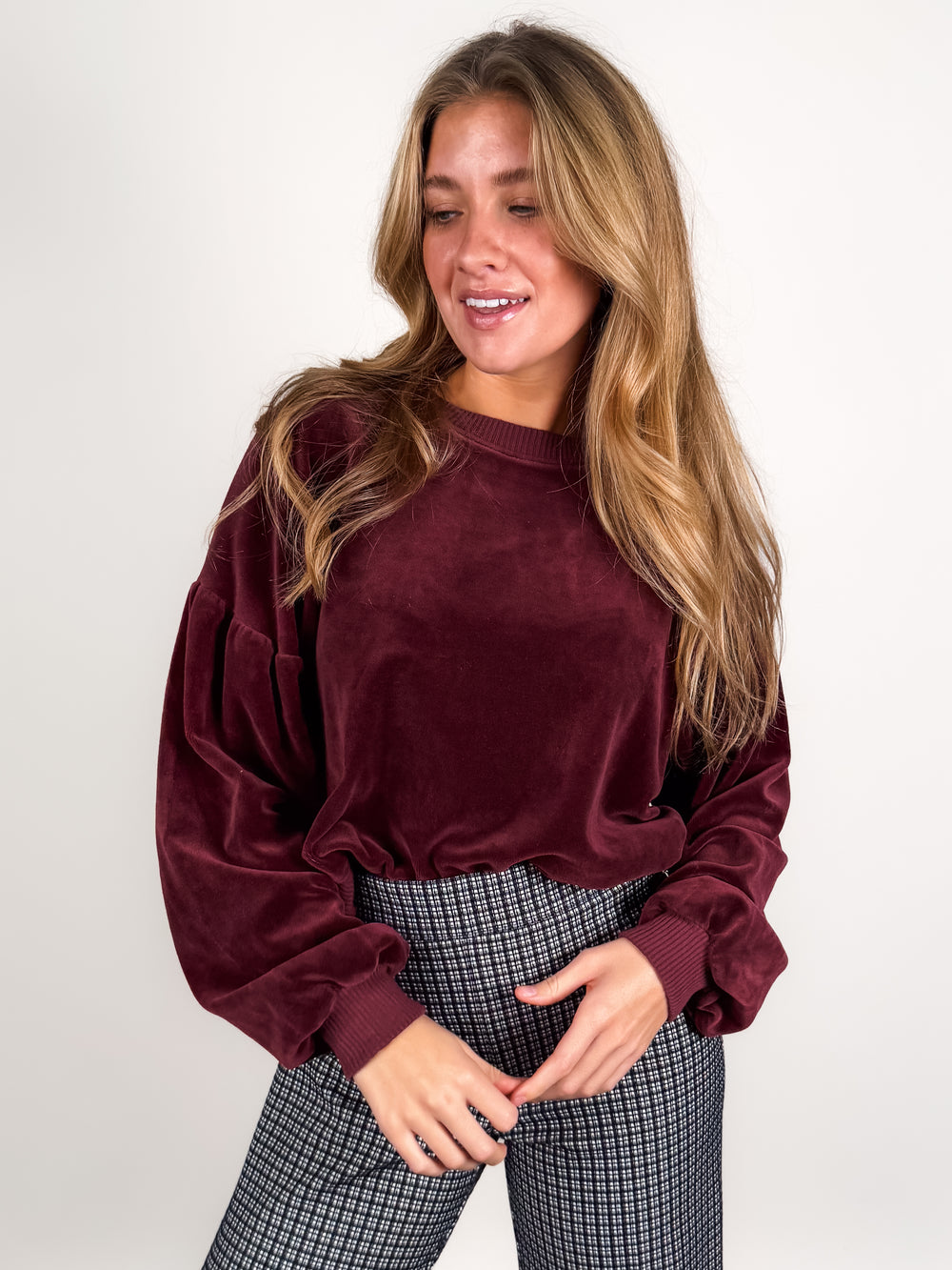 Jewel Velour Crew Sweatshirt