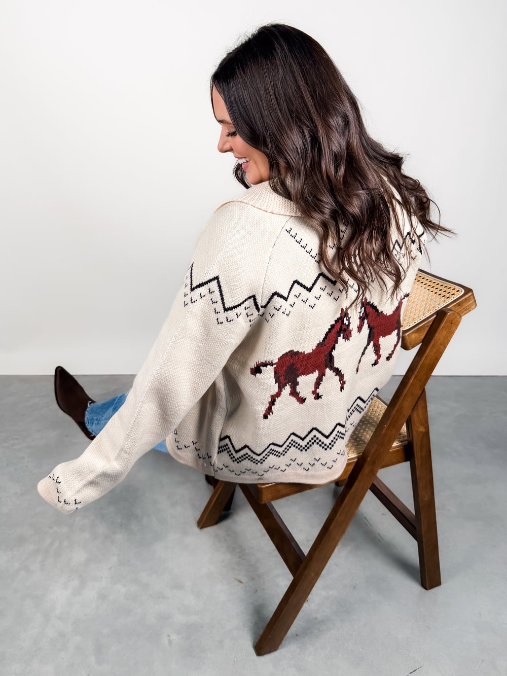 On The Range Horse Knit Cardigan