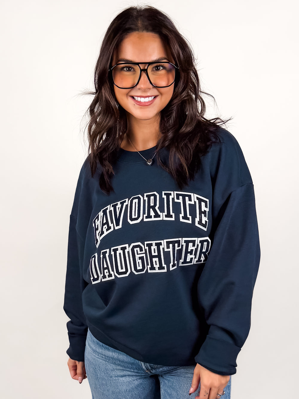 Embroidery Collegiate Sweatshirt