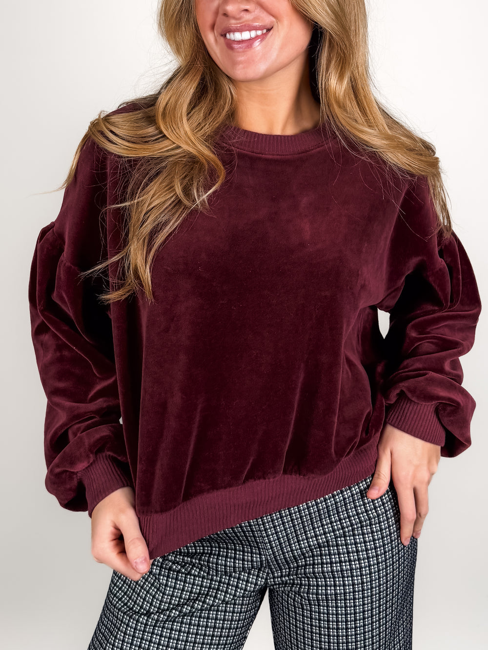 Jewel Velour Crew Sweatshirt