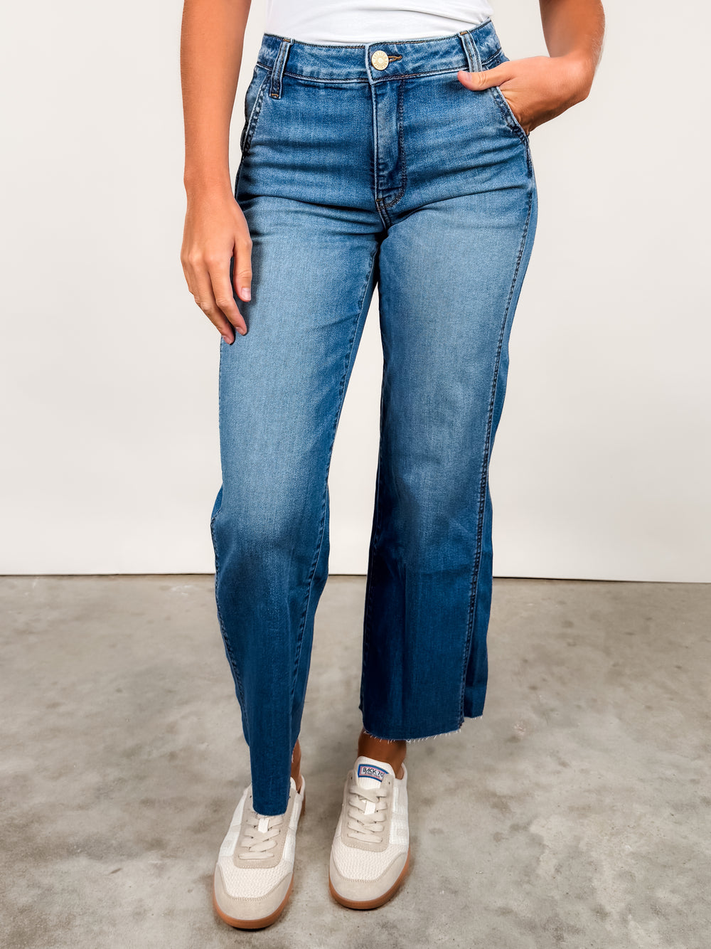 Charlotte Wide Leg Raw Hem in Artisan