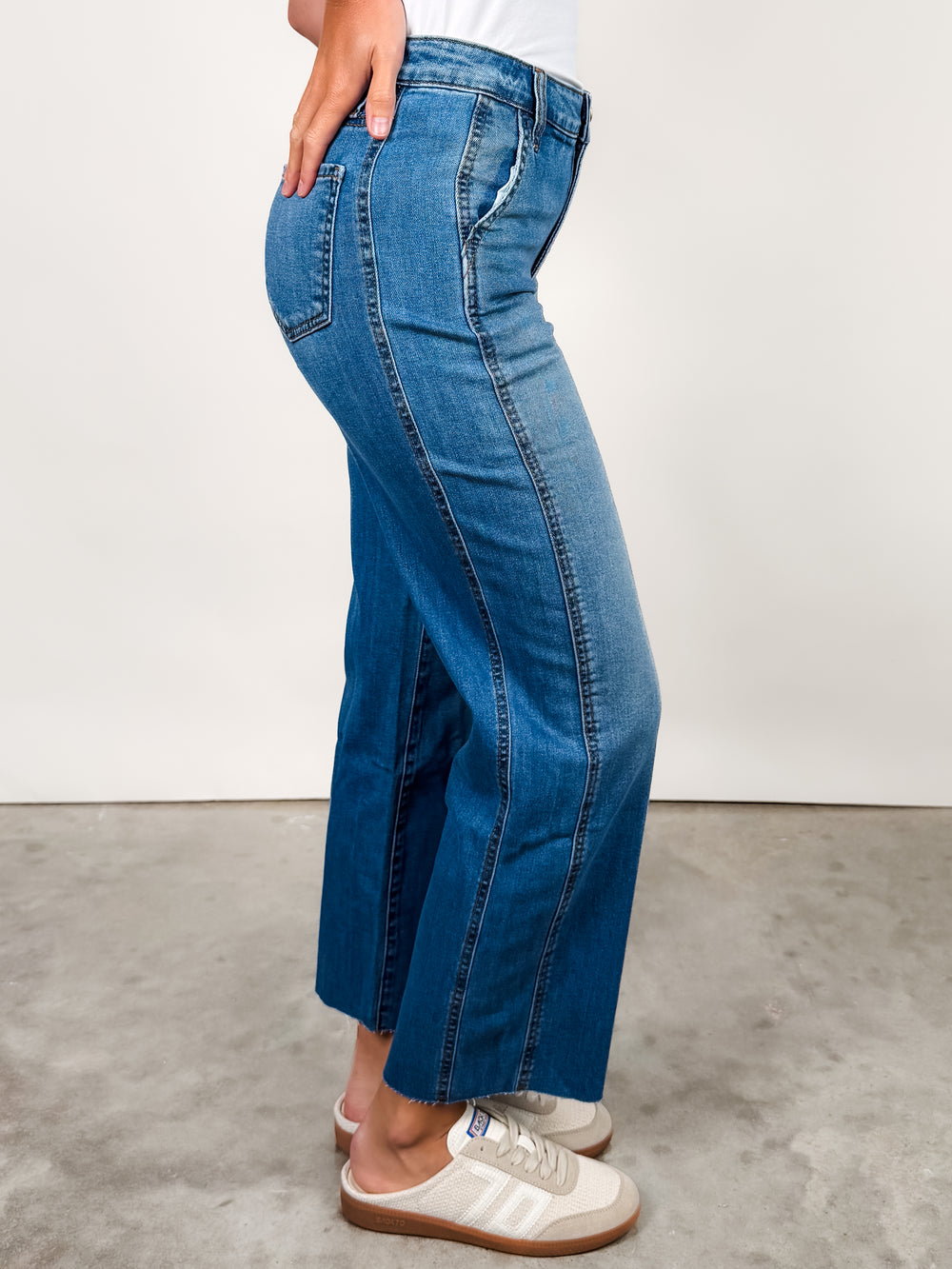 Charlotte Wide Leg Raw Hem in Artisan