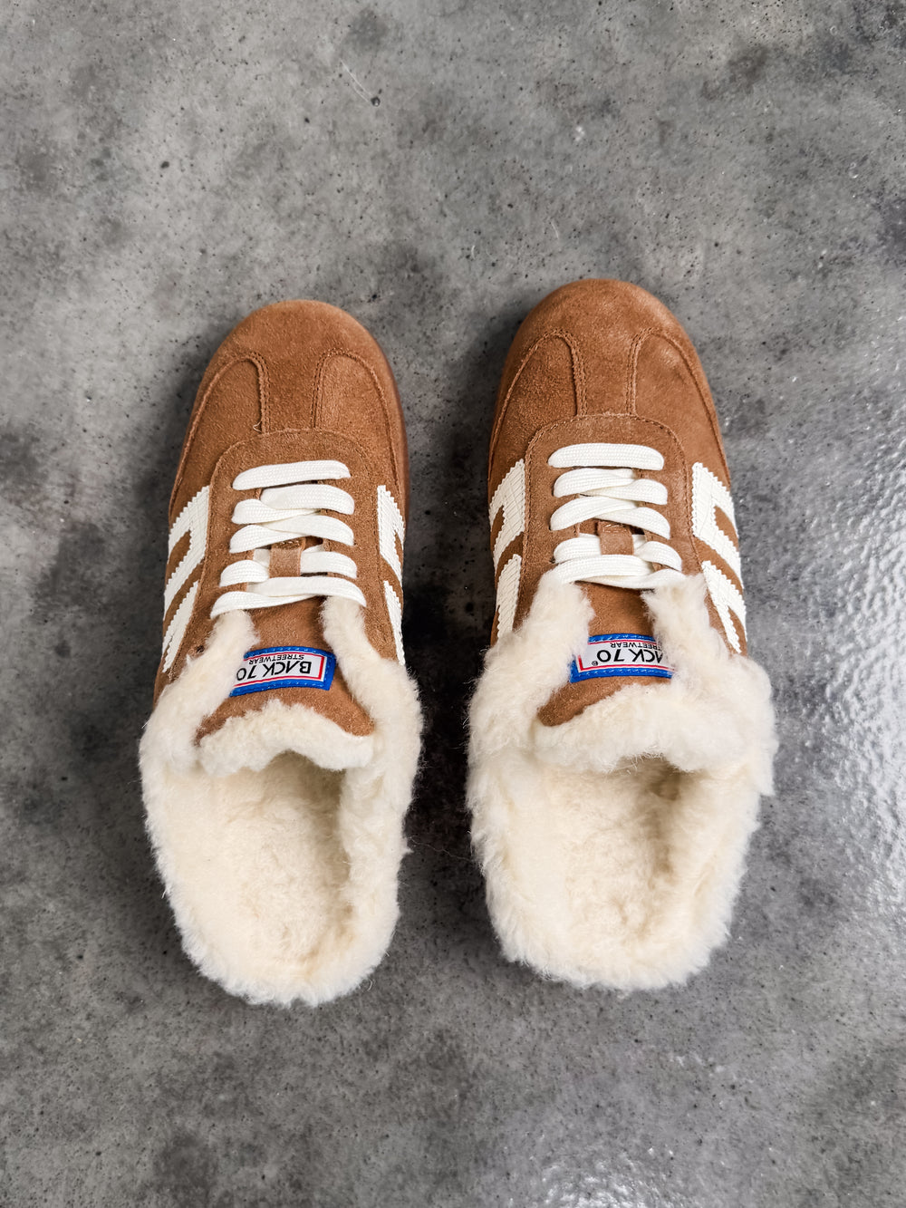 easter fl in tobacco white backless sneakers BACK 70 SNEAKER WOMEN TREND BOSTON on sneakers with vintage flair that work from house to coffee run Back70 Easter Sneakers in Tobacco/White