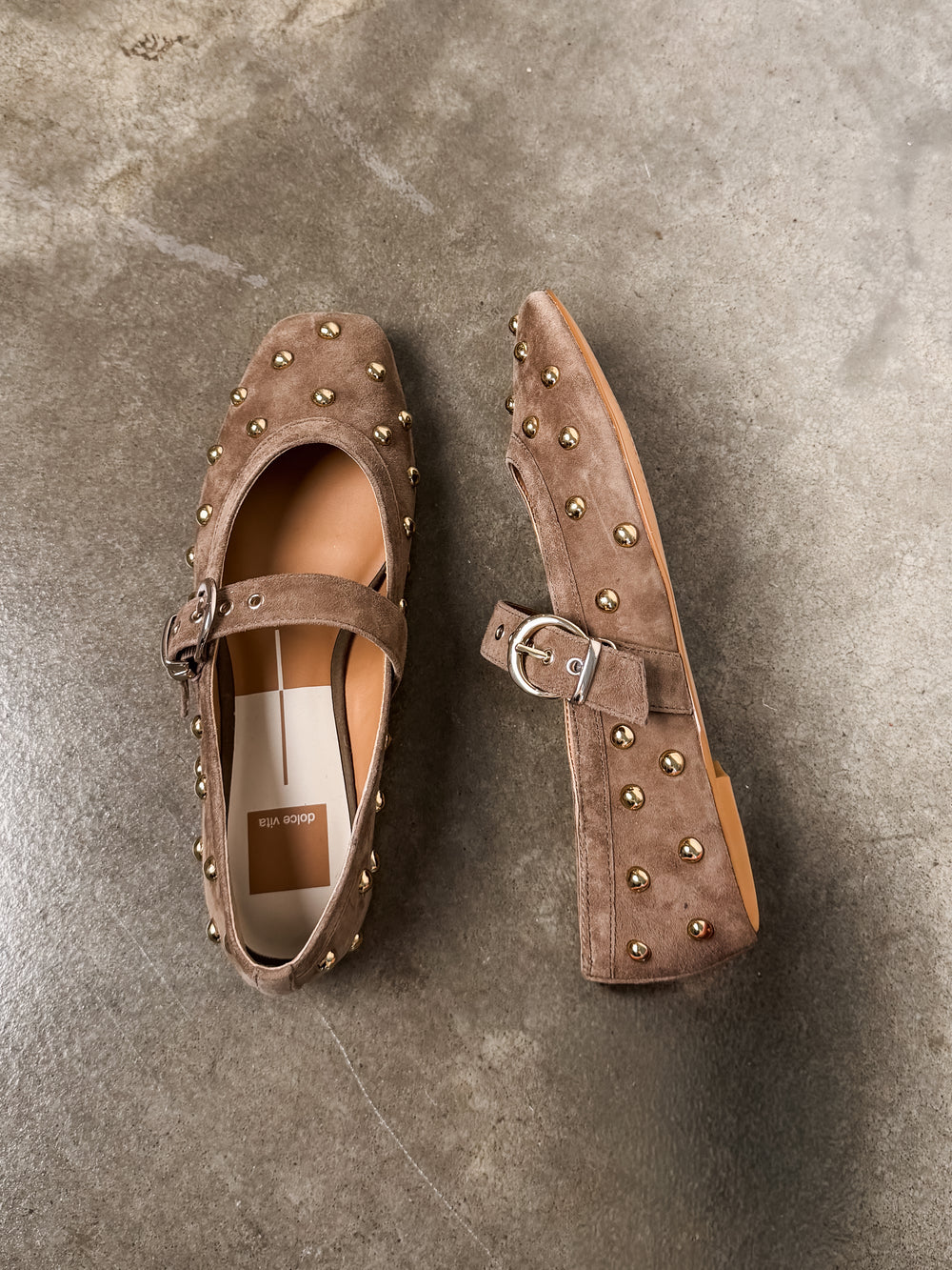 Mikel Studded Suede Flat