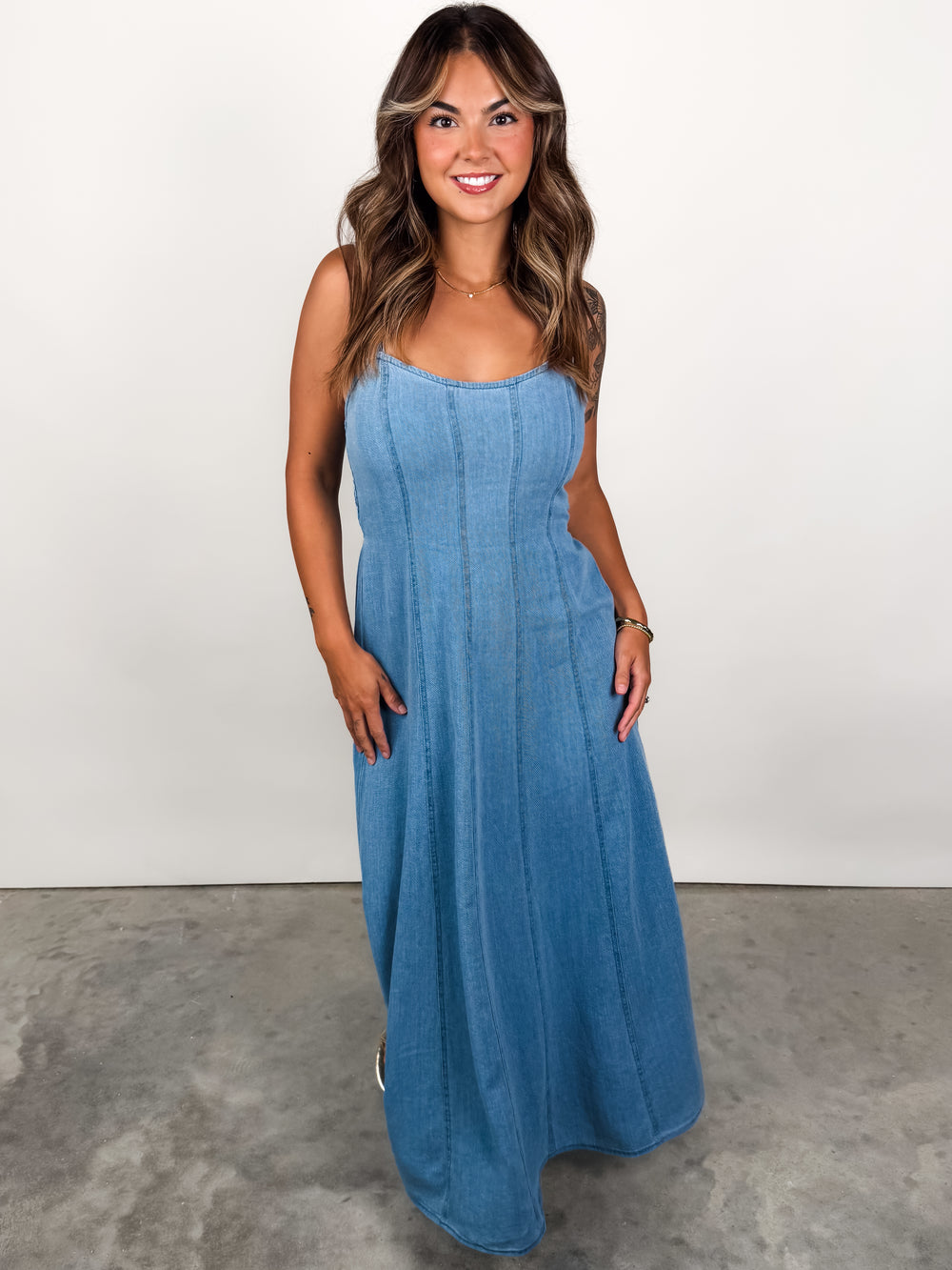Leonora Indigo Midi Dress