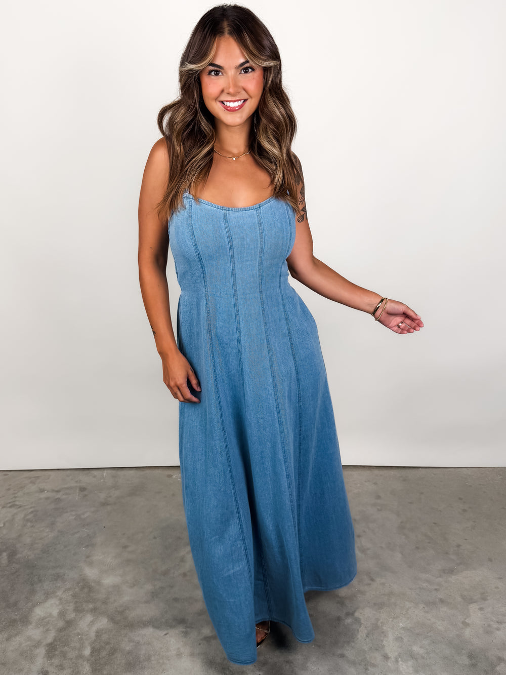 Leonora Indigo Midi Dress