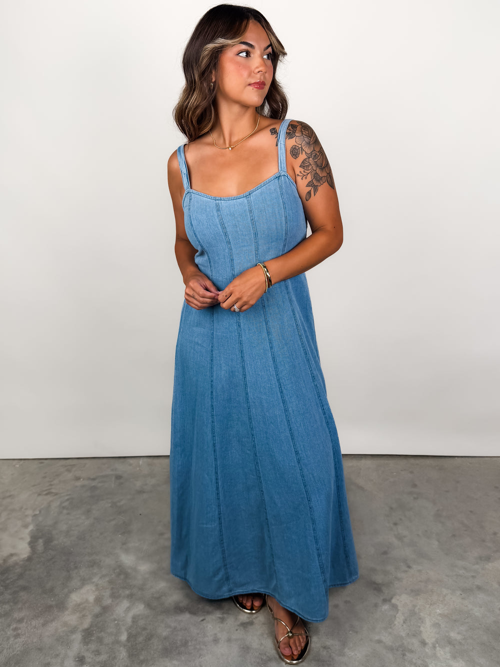 Leonora Indigo Midi Dress