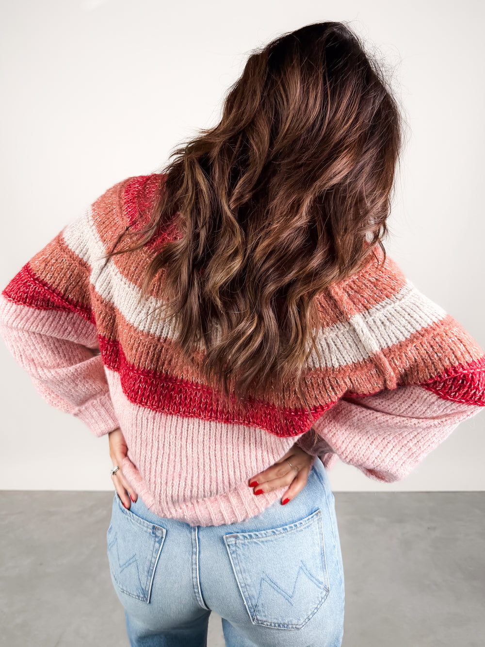 Talk Of The Town Striped Chunky Pullover