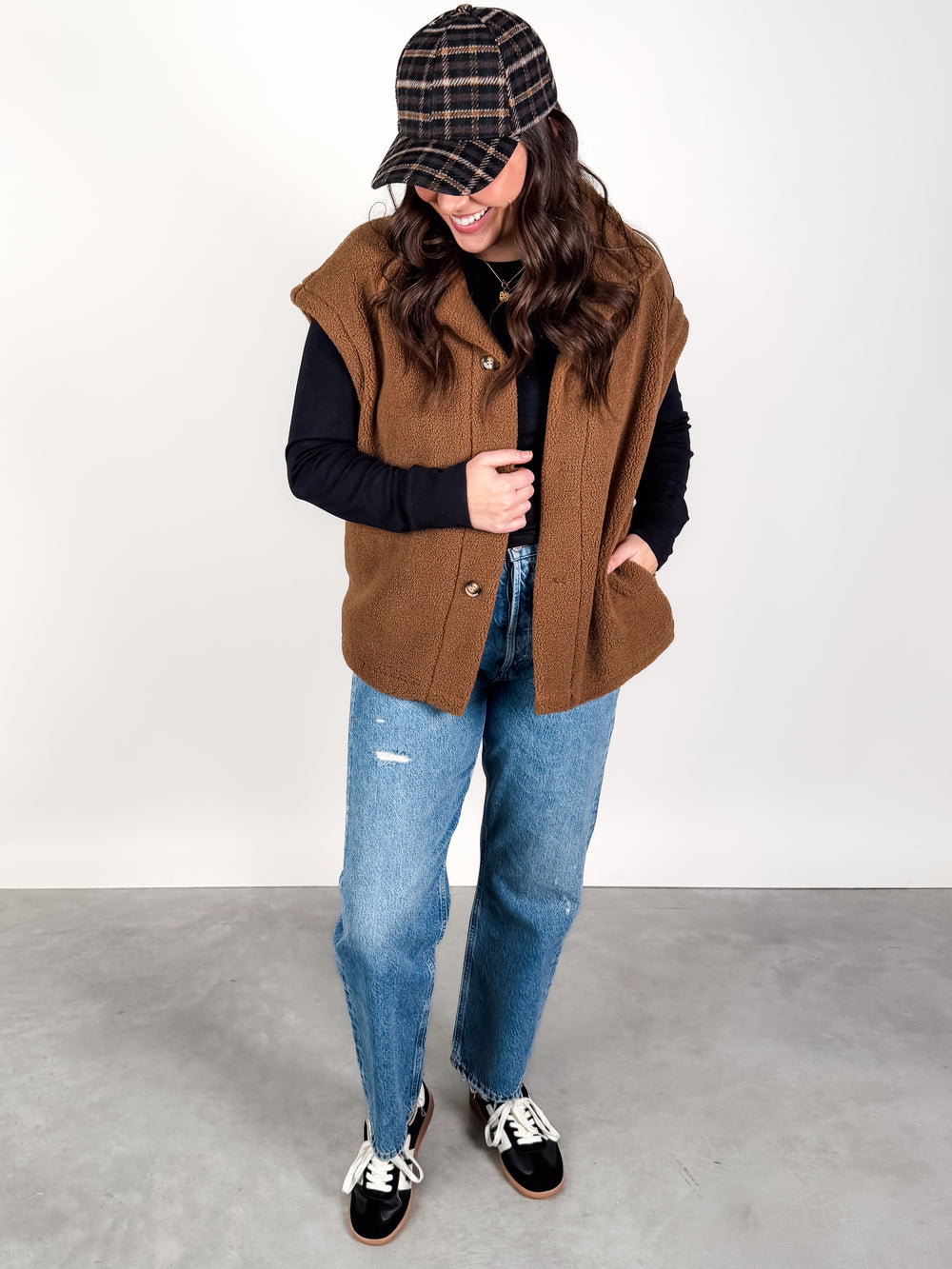 See You Walking By Sherpa Fleece Vest