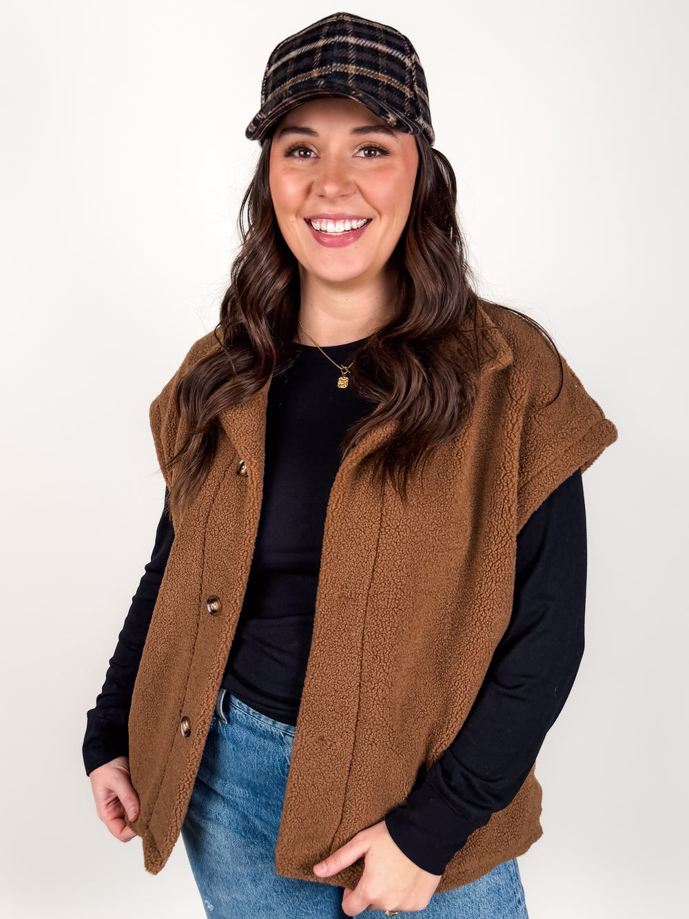 See You Walking By Sherpa Fleece Vest