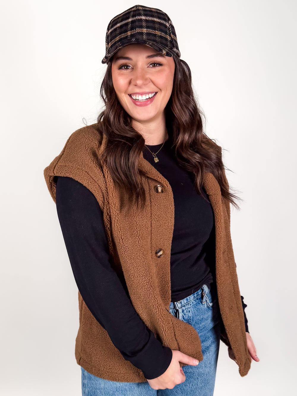 See You Walking By Sherpa Fleece Vest