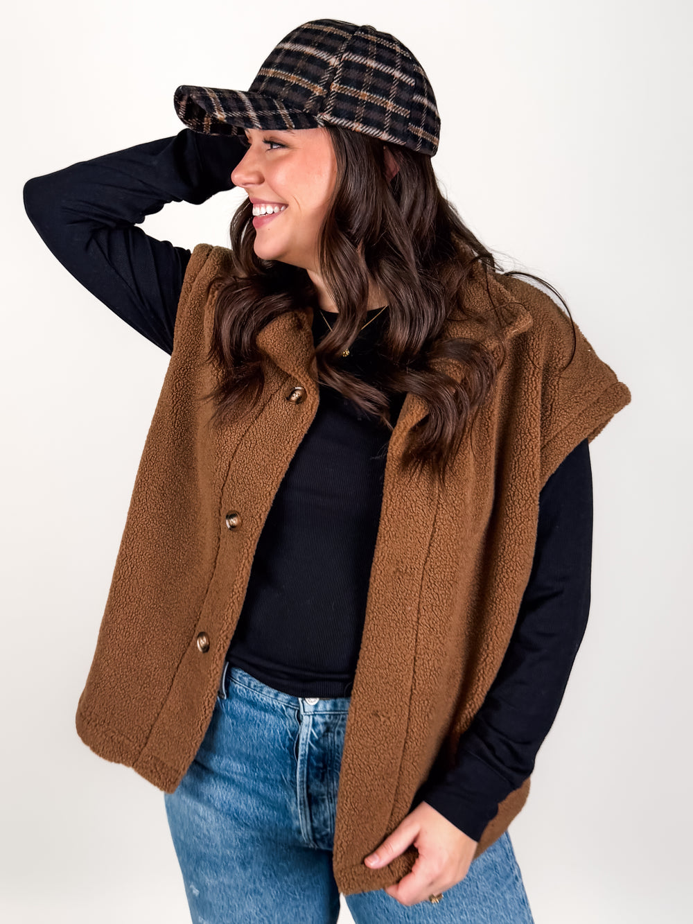 See You Walking By Sherpa Fleece Vest