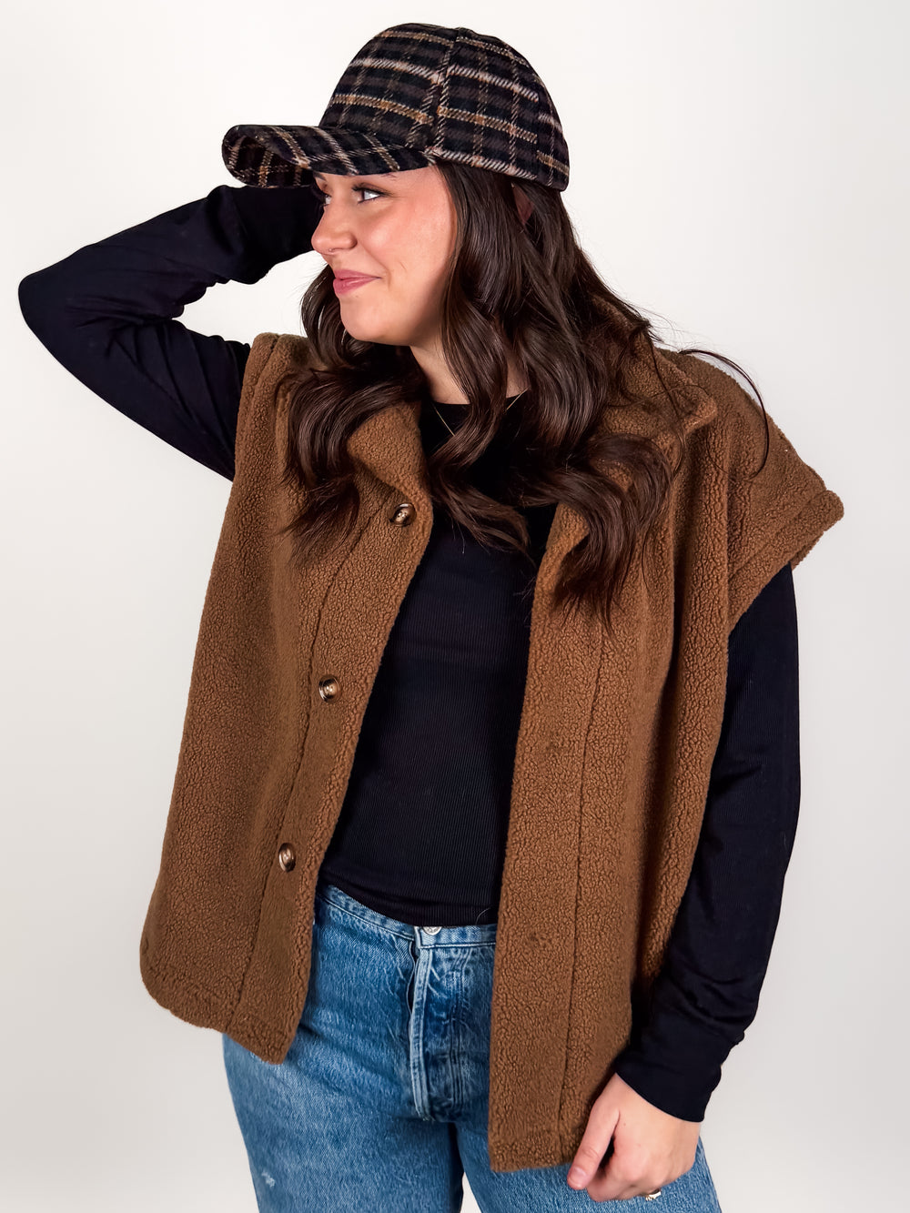 See You Walking By Sherpa Fleece Vest