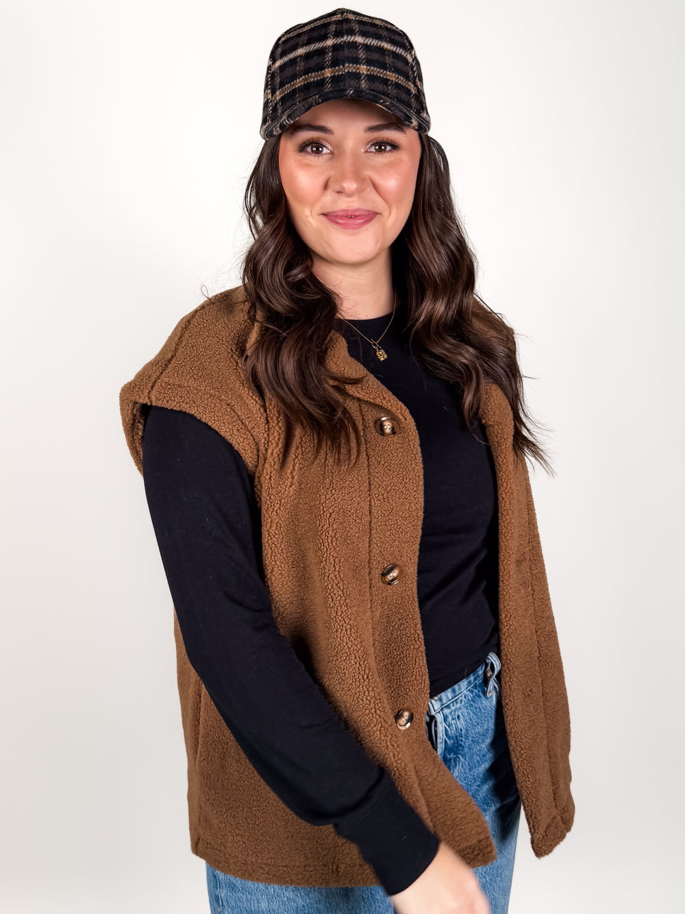 See You Walking By Sherpa Fleece Vest