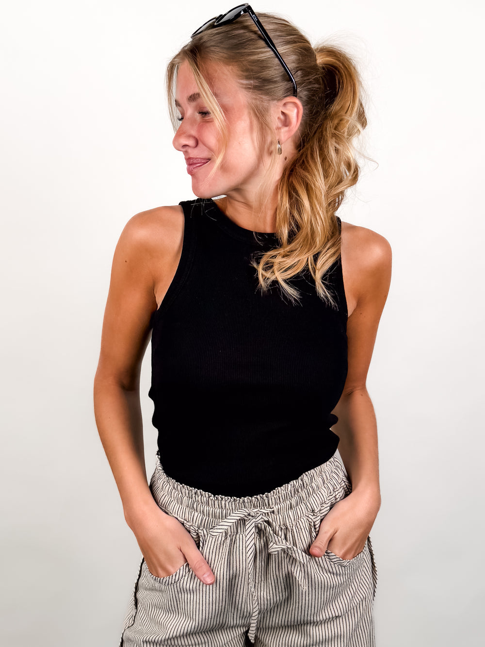 Daphne Structured Rib High Neck Tank