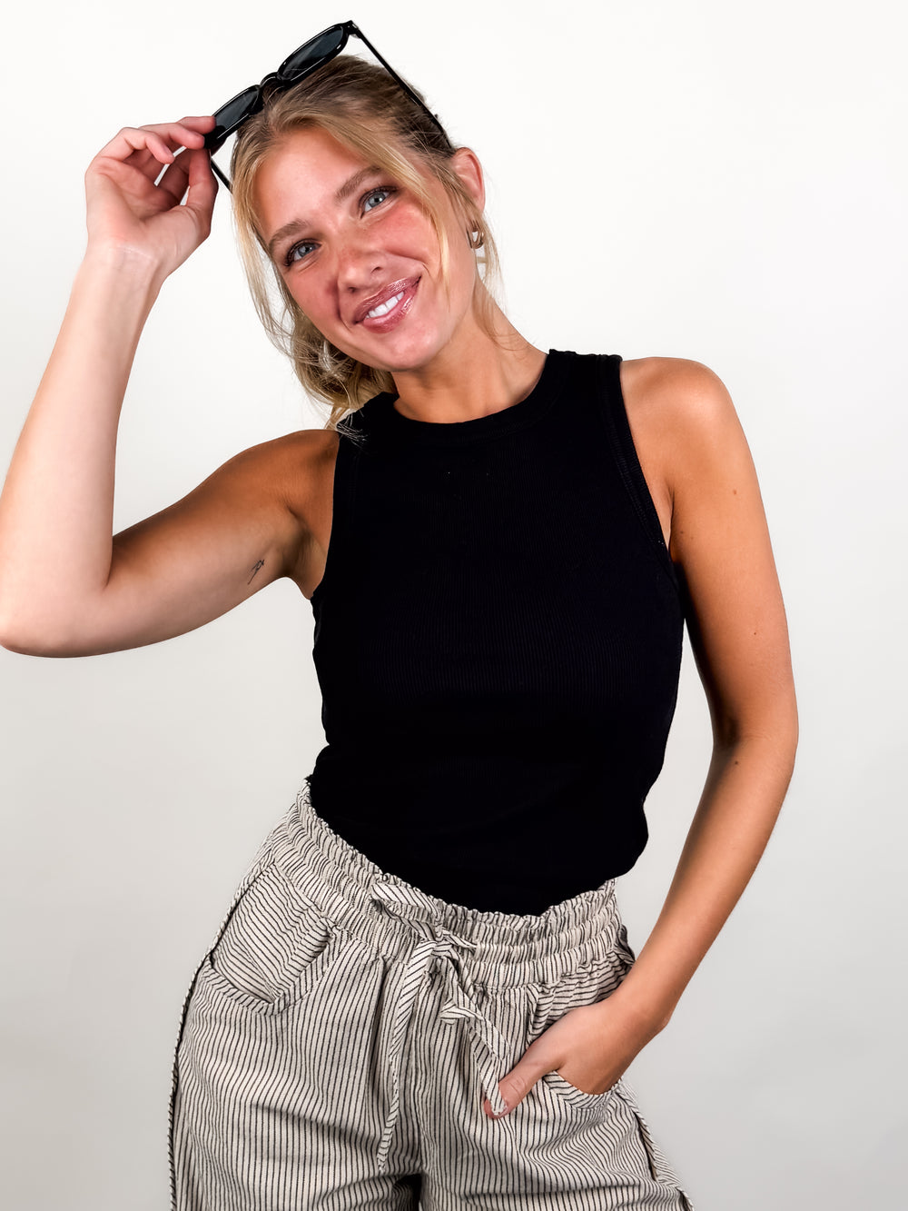 Daphne Structured Rib High Neck Tank