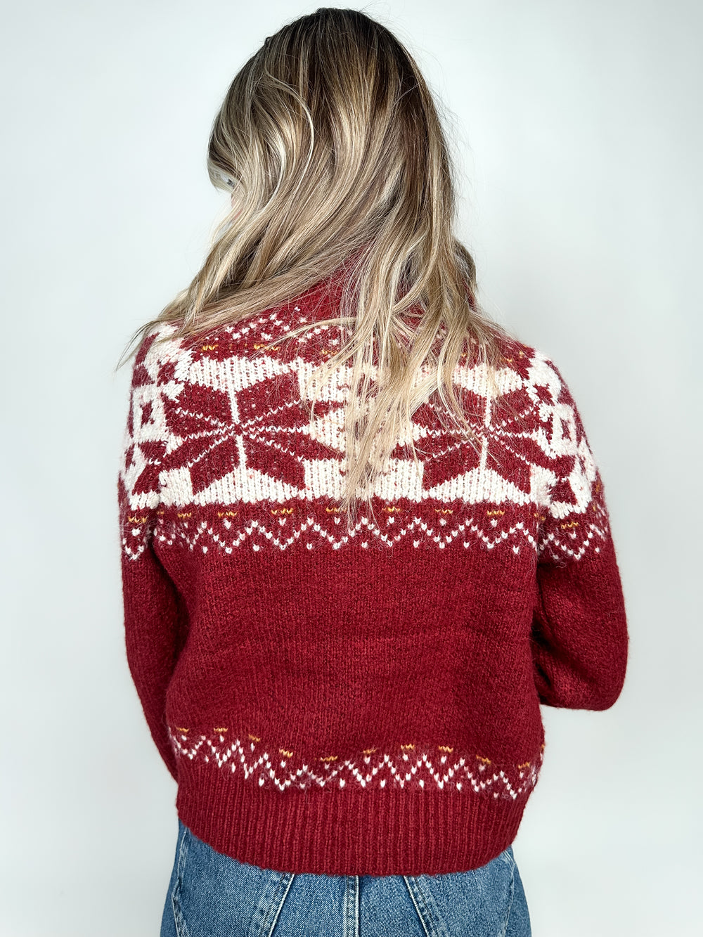 Fair Isle Zipper Cardigan