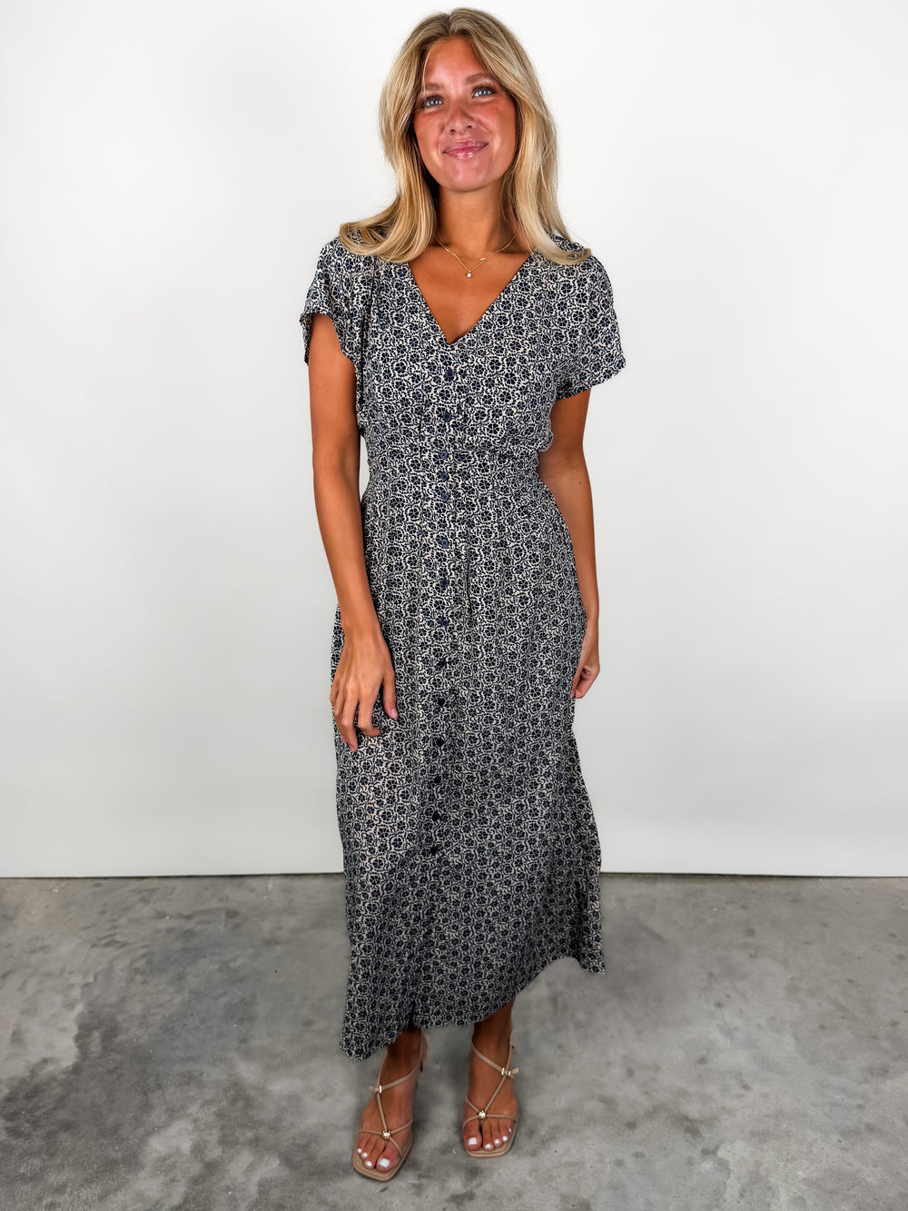 Sanna Iris Floral Midi Dress