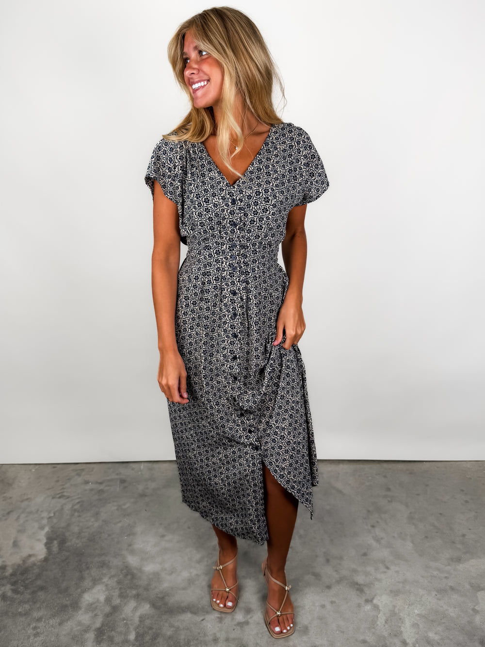Sanna Iris Floral Midi Dress