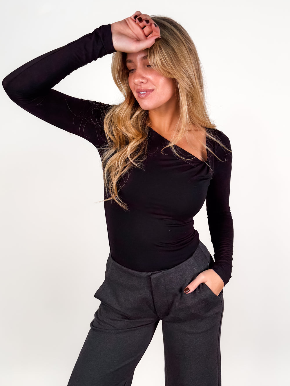 Rosa Twist Front Longsleeve Top