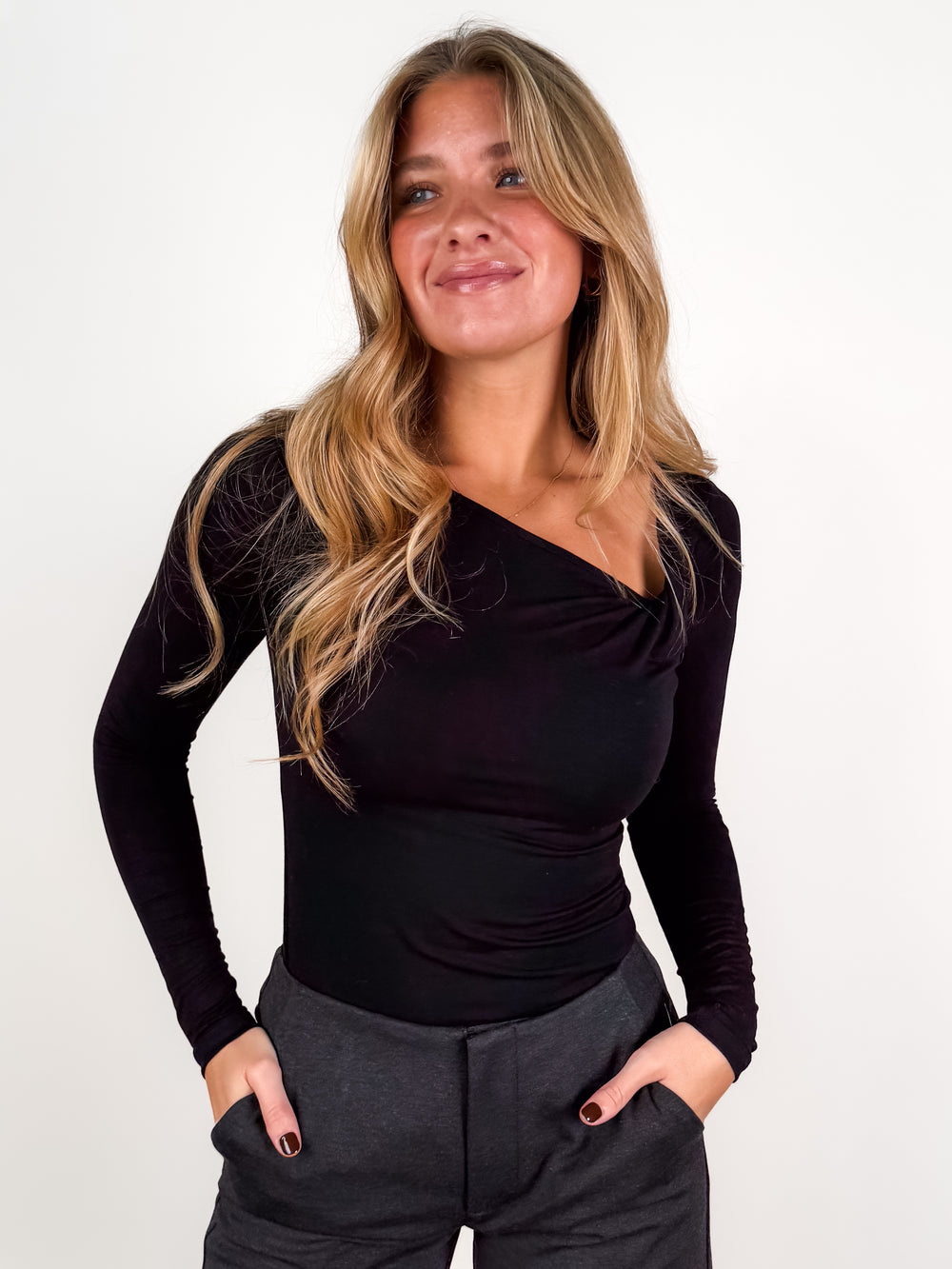 Rosa Twist Front Longsleeve Top