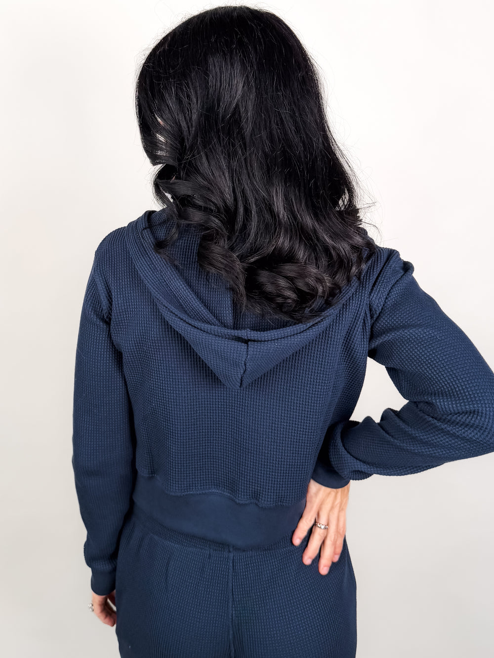 Inez Waffle Zip Hoodie