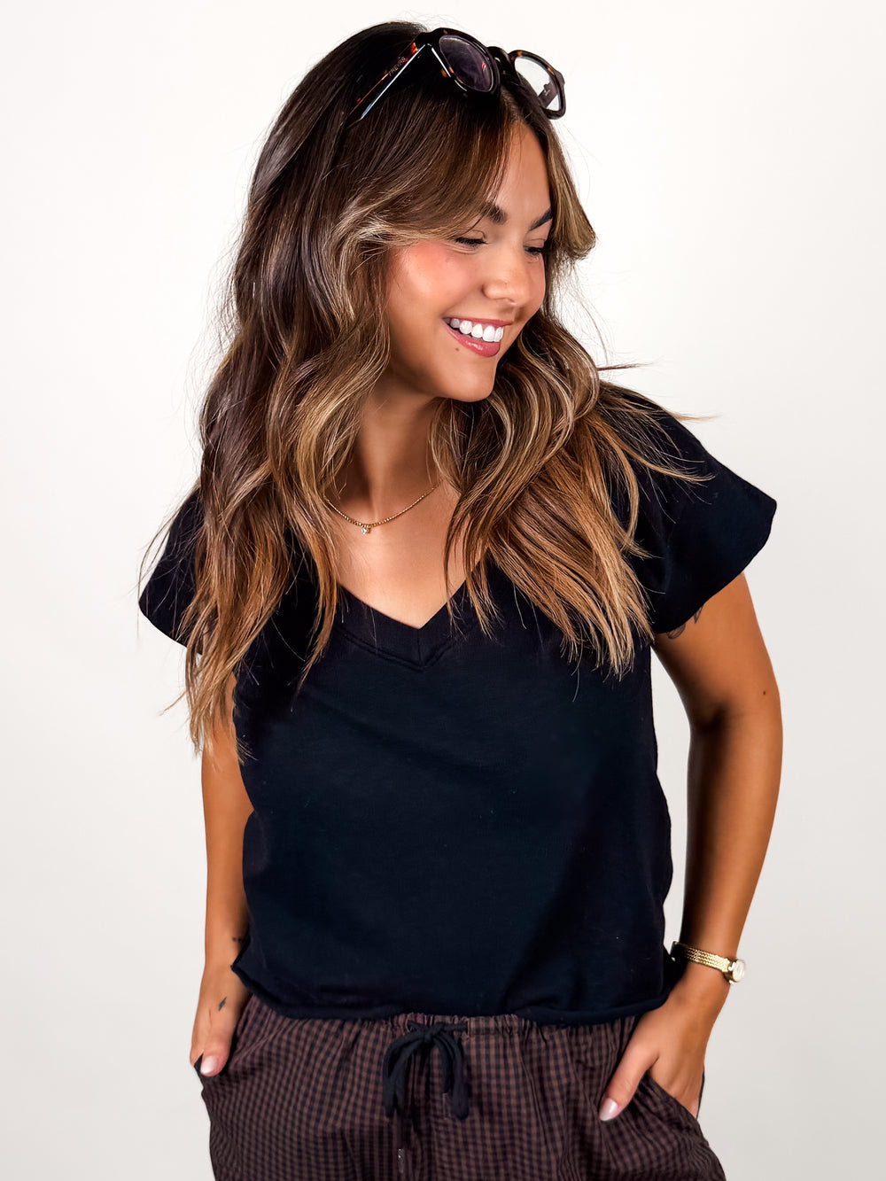 black v neck 