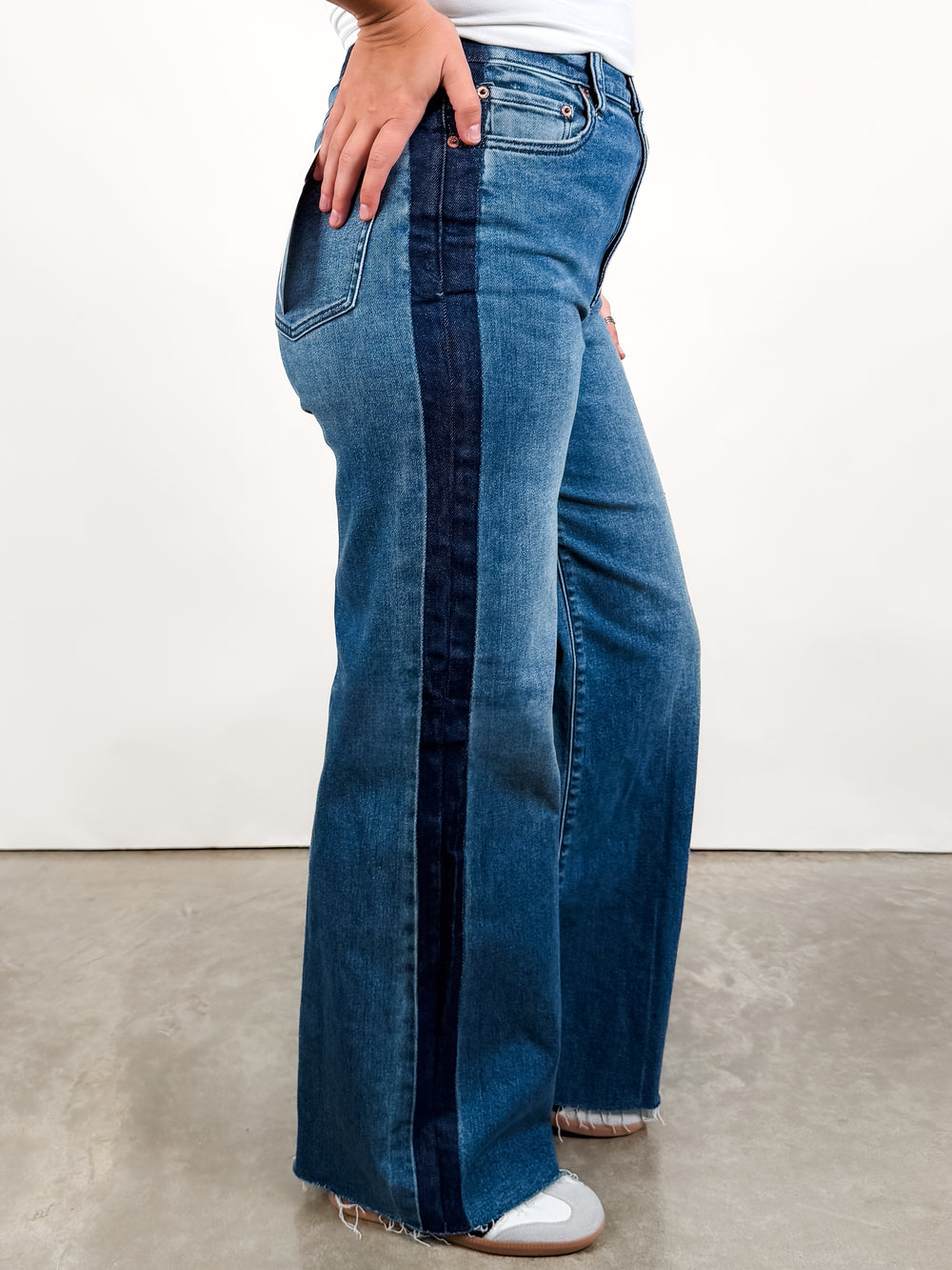 Far Out High Rise Wide Leg In Tuxedo