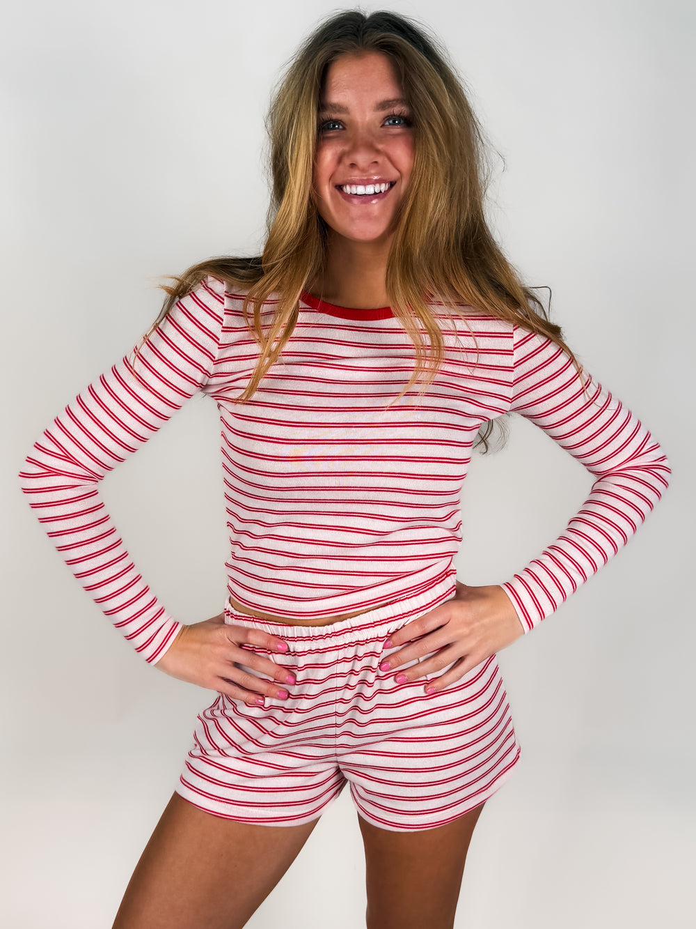 Night In Stripes LS Top